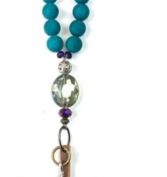 Cross Pendant Necklace w/ Irridescent Beads