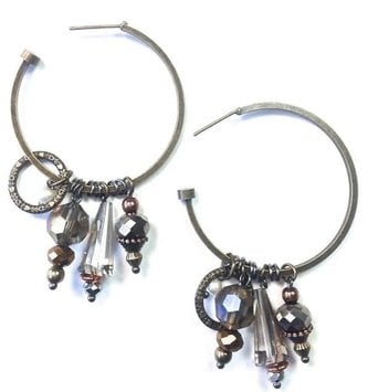 Hoop Cluster Dangle Earrings