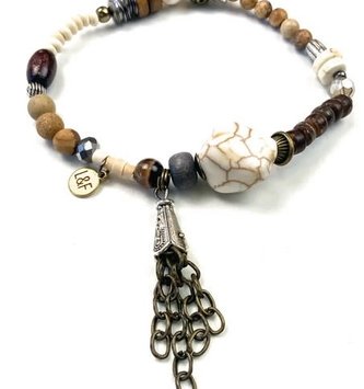 Mini Wooden Beaded Stretch Bracelet