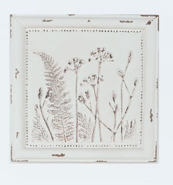 Metal Square Floral Wall Art (4-Styles)