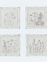 Metal Square Floral Wall Art (4-Styles)