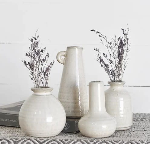 Speckled Cream Pottery Vase (4-Styles)