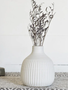 White Striped Textured Vase