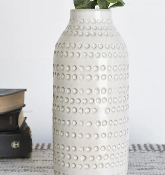 White Ceramic Dotted Vase