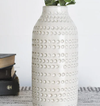 White Ceramic Dotted Vase