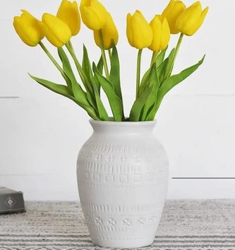 Ceramic White Aztec Vase