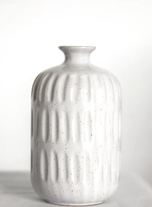 Ceramic Speckled Bottle Vase