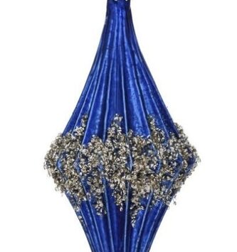 Midnight Blue Diamond Finial Ornament