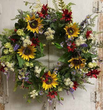 Custom Farmhouse Sunflower Wreath