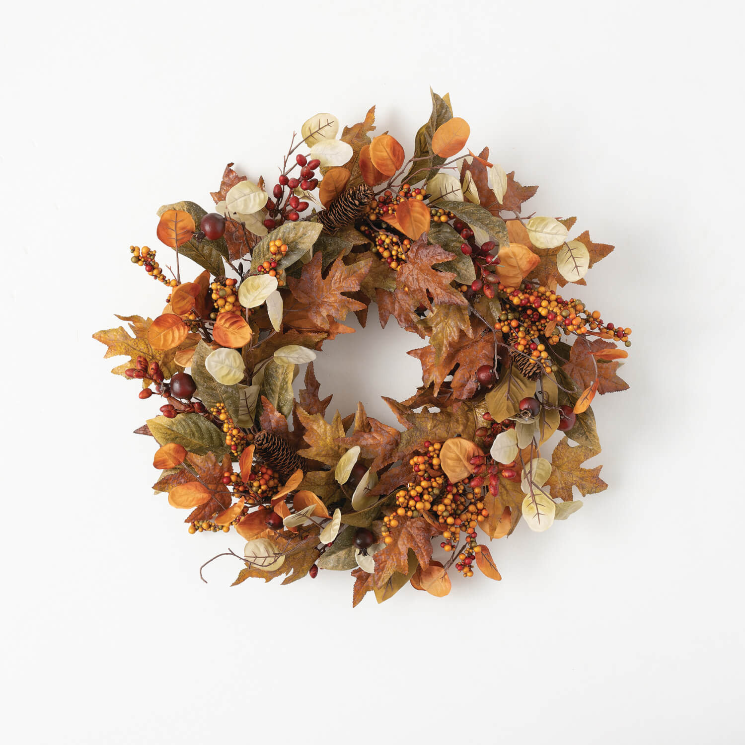 6.5" Mixed Leaf & Berry Mini Wreath