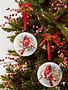 Metal Cardinal on Branch Disk Ornament (2-Styles)