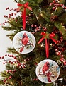 Metal Cardinal on Branch Disk Ornament (2-Styles)