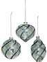 Vintage Mercury Glass Patterned Blue Ornament (3-Styles)