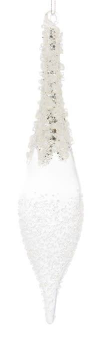 9" Frosted Finial Glass Ornament (2-Styles)