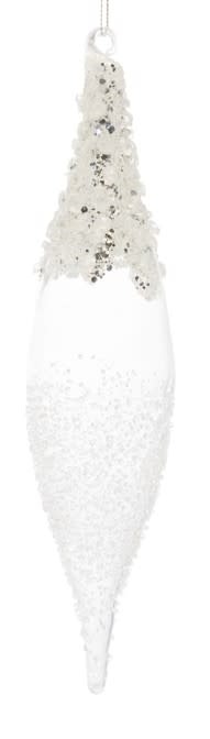 9" Frosted Finial Glass Ornament (2-Styles)