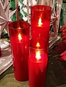 Large Set of 3 LED Battery Operated Pillar Candles w/ Remote (2-colors)