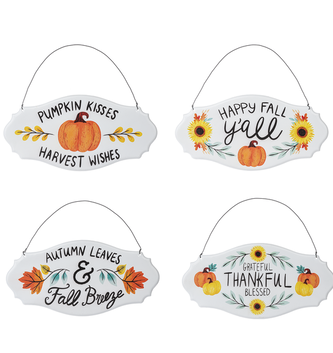 Hanging Metal Fall Message Sign (4-Styles)