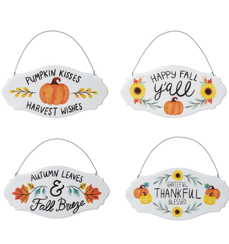 Hanging Metal Fall Message Sign (4-Styles)