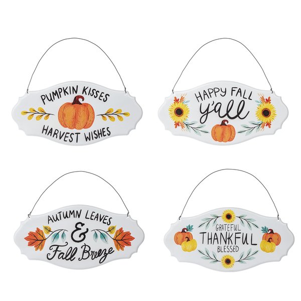 Hanging Metal Fall Message Sign (4-Styles)