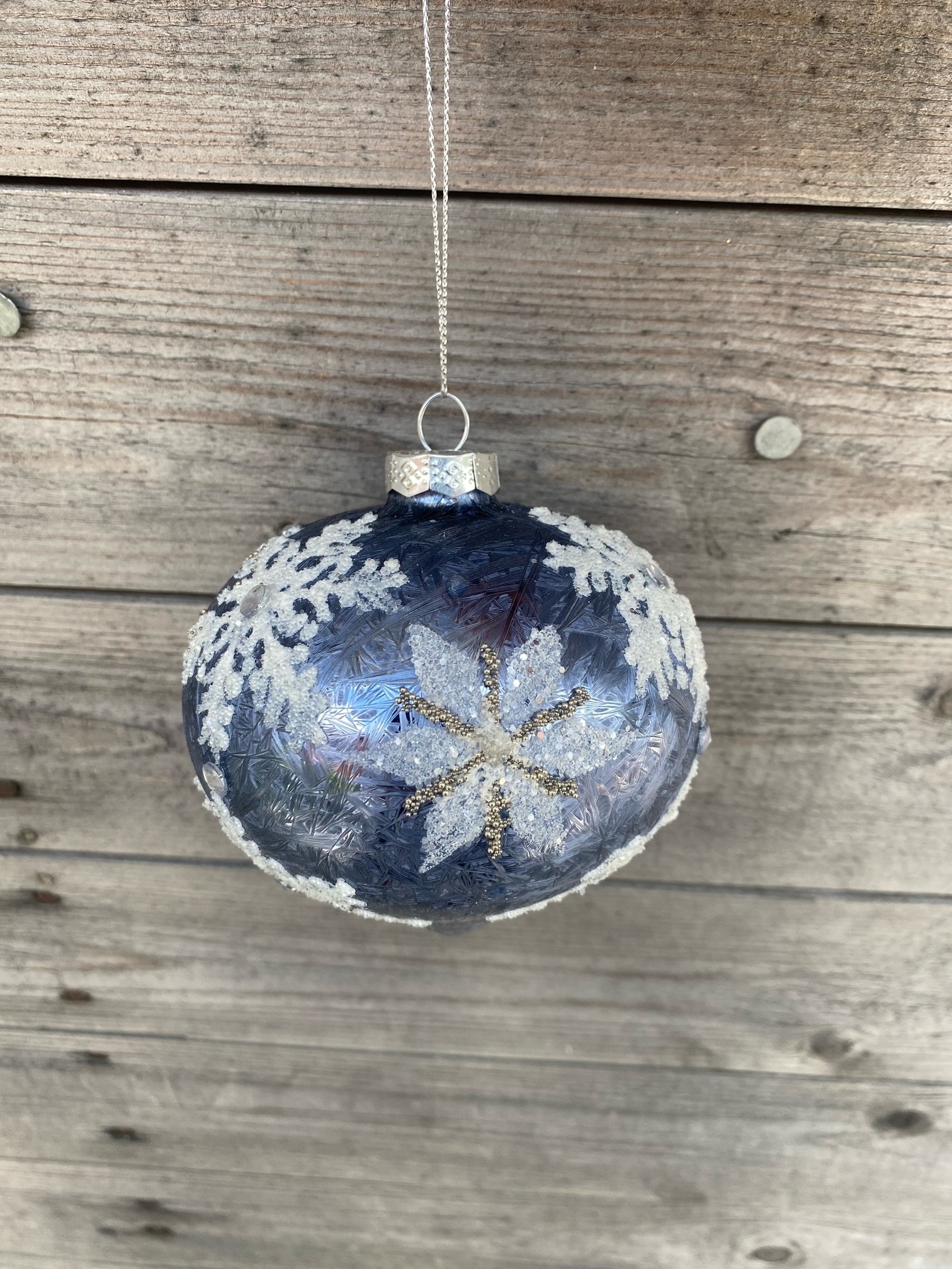 Denim Blue Snowflake Ornament (3-Styles)