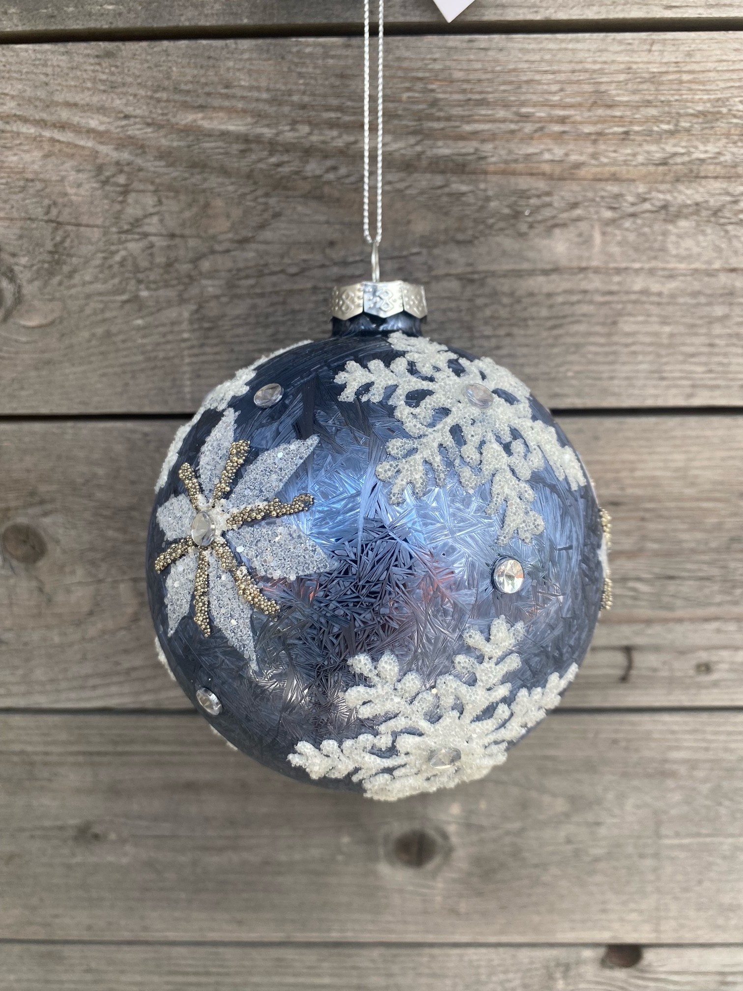 Denim Blue Snowflake Ornament (3-Styles)
