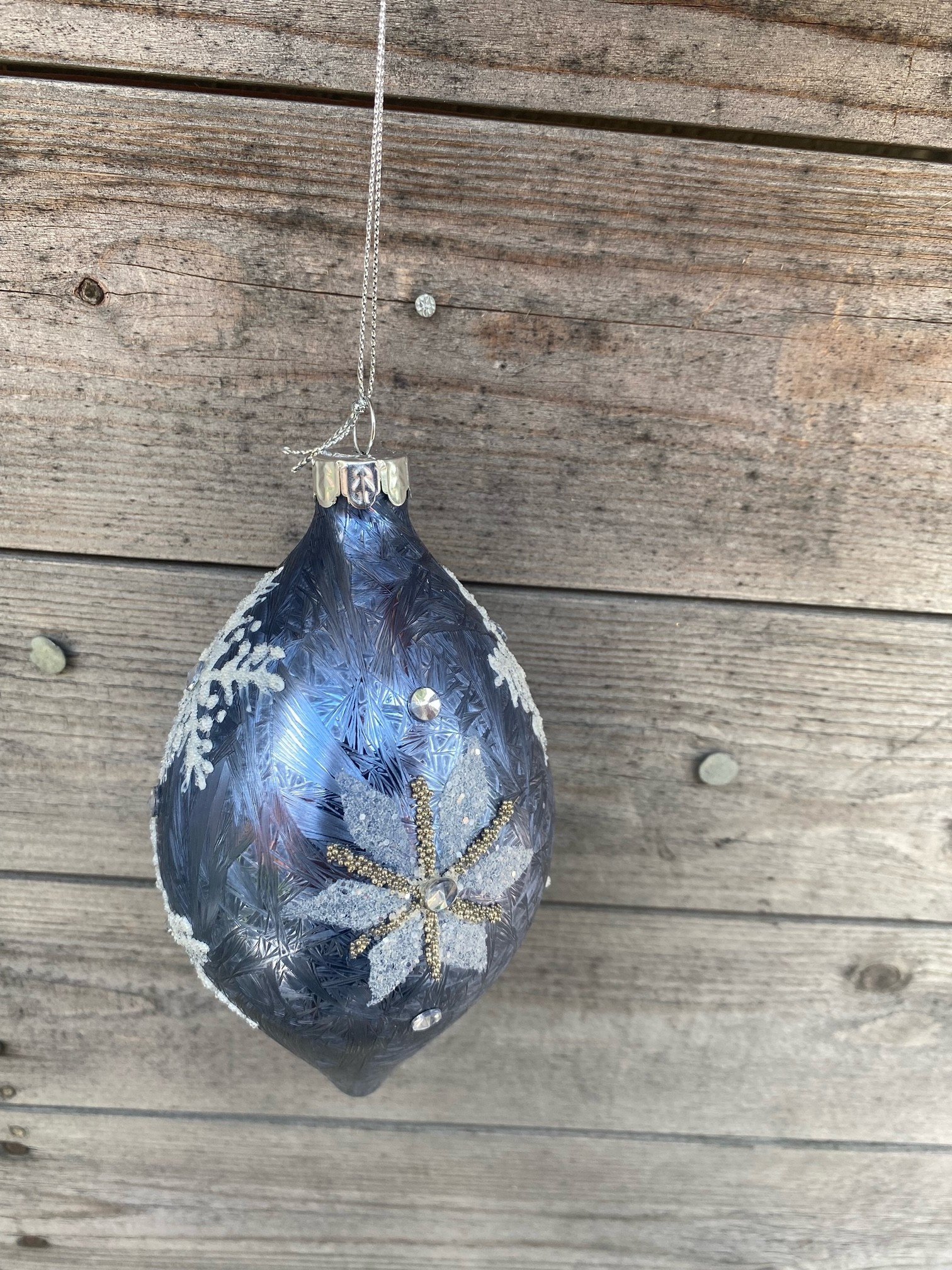 Denim Blue Snowflake Ornament (3-Styles)