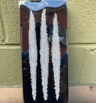 7.5" Set of 3 Glass Icicles