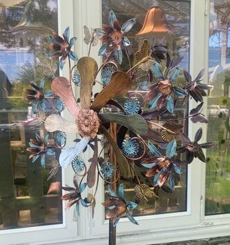 Verdigris Blossoms Wind Spinner
