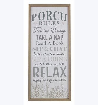 Wooden Framed Cottage Porch Sign