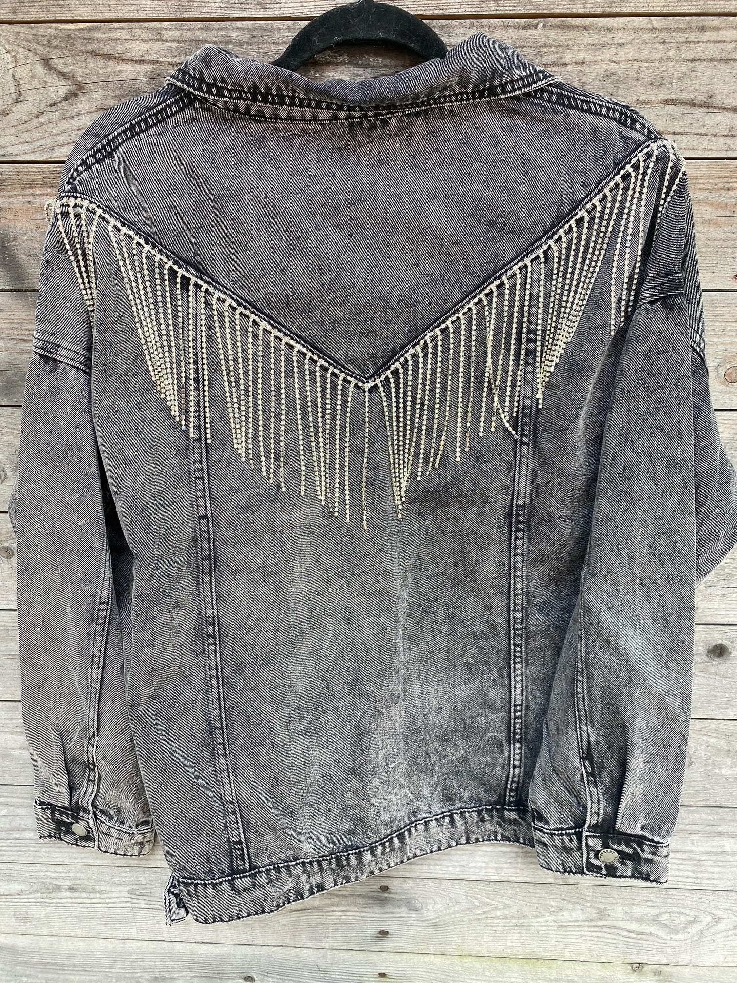 Black Rhinestone Denim Jacket The Last Straw