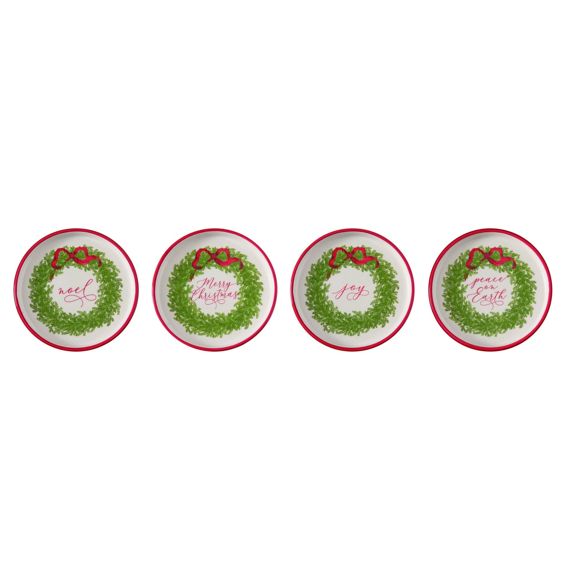 Christmas Message Wreath Saucer Plate (4-Styles)