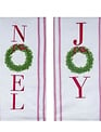 Embroidered Christmas Wreath Tea Towel (2-Styles)