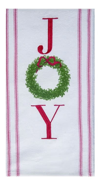 Embroidered Christmas Wreath Tea Towel (2-Styles)