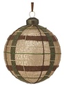 4" Glass Plaid Ball Ornament (3-Styles)