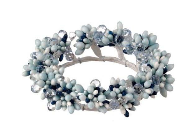 6" Jeweled Pearl Berry Candle Ring (3-Colors)