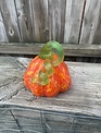 Small Orange Handblown Glass Pumpkin (3-Styles)