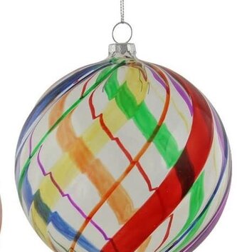 Multicolored Striped Glass Ornament (2-Styles)