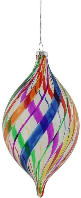 Multicolored Striped Glass Ornament (2-Styles)