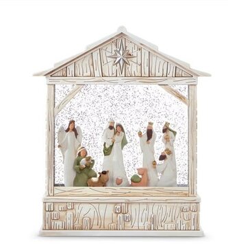 Nativity Creche Snow Globe Lantern