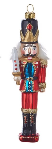 6.5" Glass Nutcracker Ornament (3-Colors)