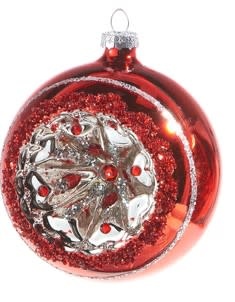 4" Red Vintage Reflector Ornament (2-Styles)