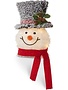 16" Flocked Tinsel Lighted Snowman Head