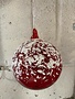 Snow Capped Red Glass Ball Ornament