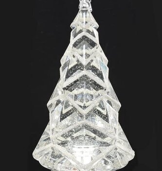 Clear Shimmer Christmas Tree Snowglobe