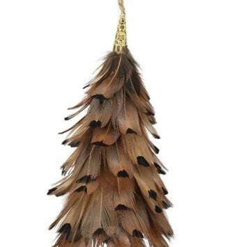 5" Natural Feather Tree Ornament