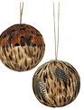 4" Natural Feather Ball Ornament (2-Styles)