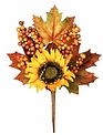 14" Sunflower Berry Maple Leaf Pick