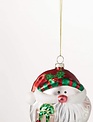 Metallic Santa Glass Ornament (2-Styles)