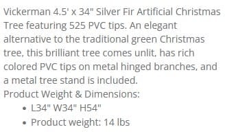4.5' Retro Silver Tinsel Tree