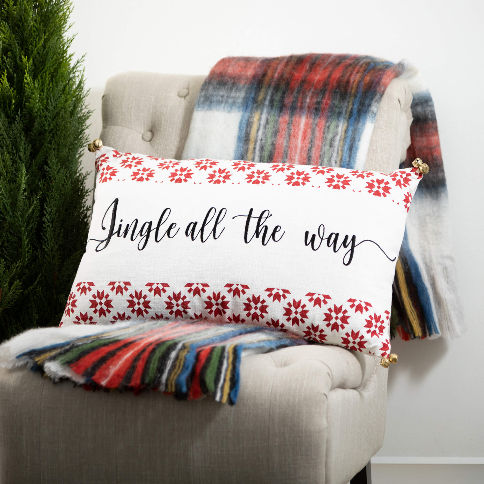 Jingle All the Way Holiday Pillow Holiday Christmas Pillows The